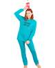 Пижама женская брюки кофта длинный рукав с принтом ПНЖ-04 бирюза - фото 2