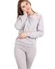 Пижама женская брюки кофта длинный рукав ПНЖ-01 серый + розовый - фото 3