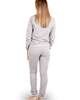 Пижама женская брюки кофта длинный рукав ПНЖ-01 серый + розовый - фото 2