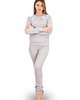 Пижама женская брюки кофта длинный рукав ПНЖ-01 серый + голубой - фото 1