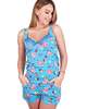 Пижама женская шорты майка с кружевом интерлок КК-06 абстракция 295 - фото 1