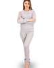 Пижама женская брюки кофта длинный рукав ПНЖ-01 серый + розовый - фото 1