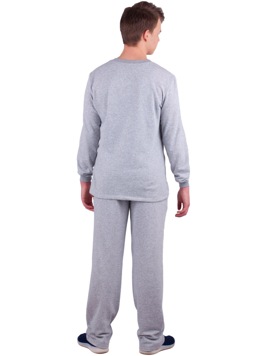 Пижама мужская  ПНМ-01 серый + вид 01 - фото 3