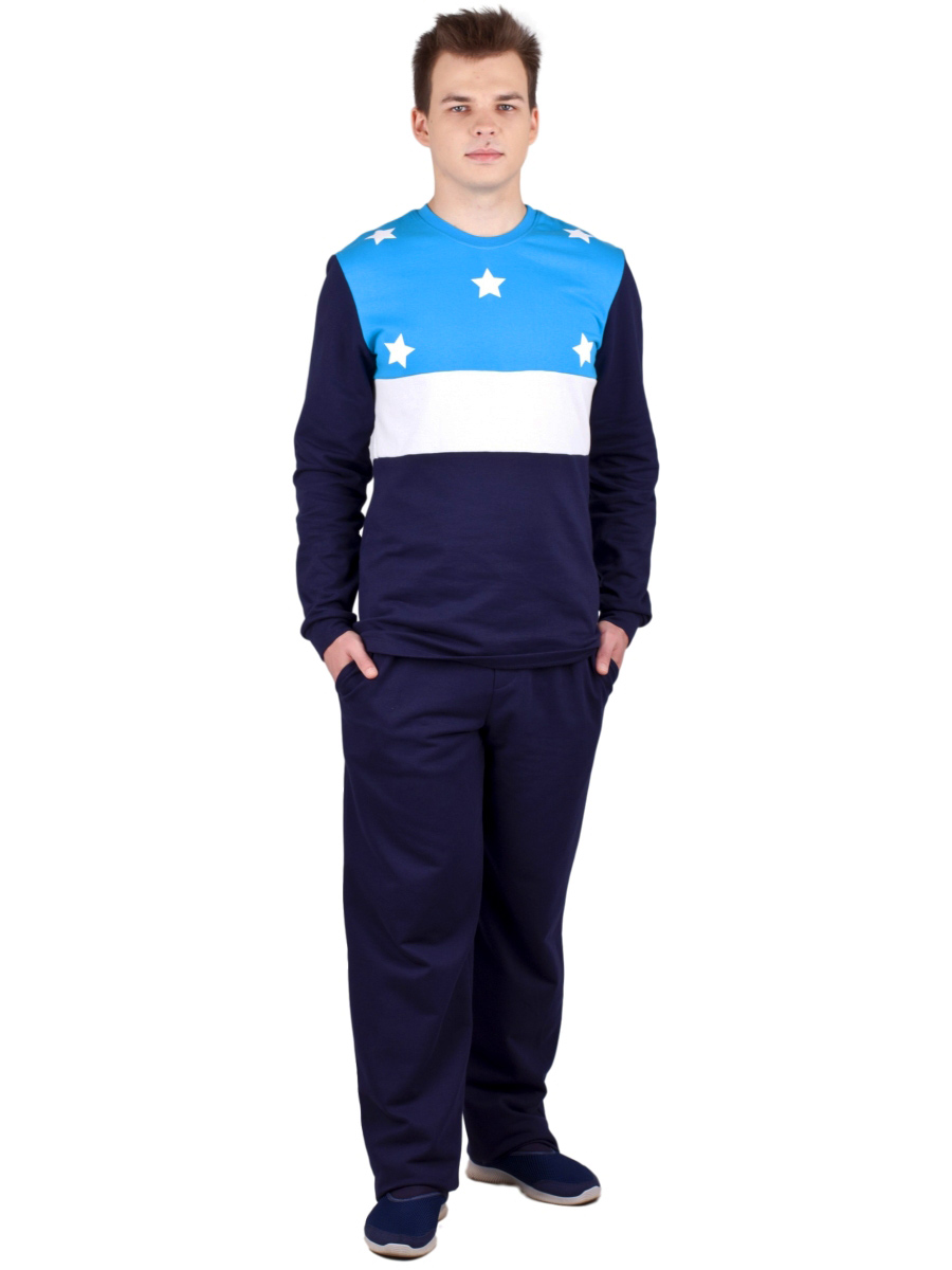 Пижама мужская ПНМ-02 тёмно-синий + бирюза - фото 3