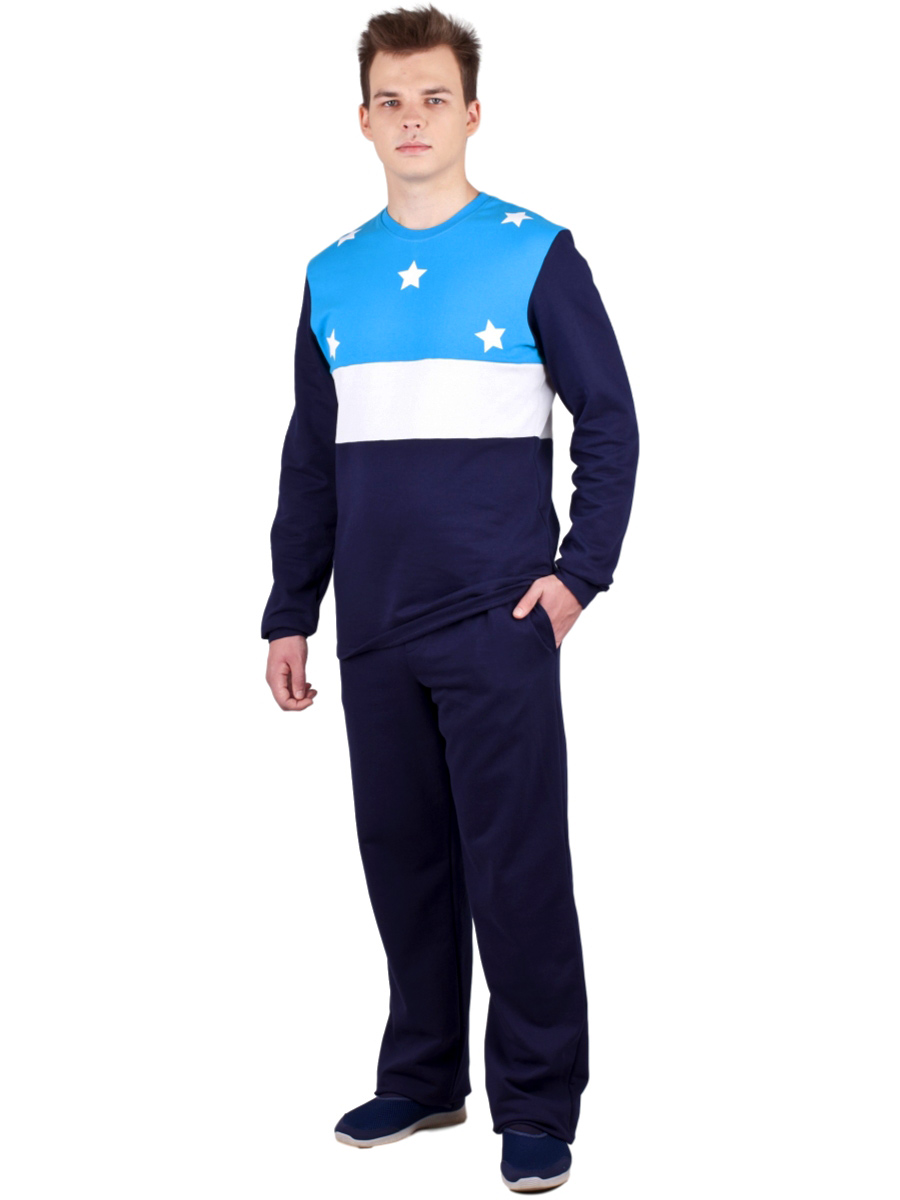Пижама мужская ПНМ-02 тёмно-синий + бирюза - фото 5