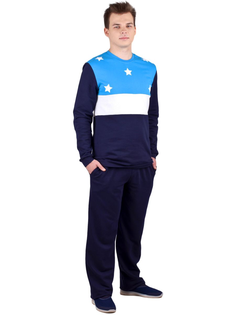 Пижама мужская ПНМ-02 тёмно-синий + бирюза - фото 6