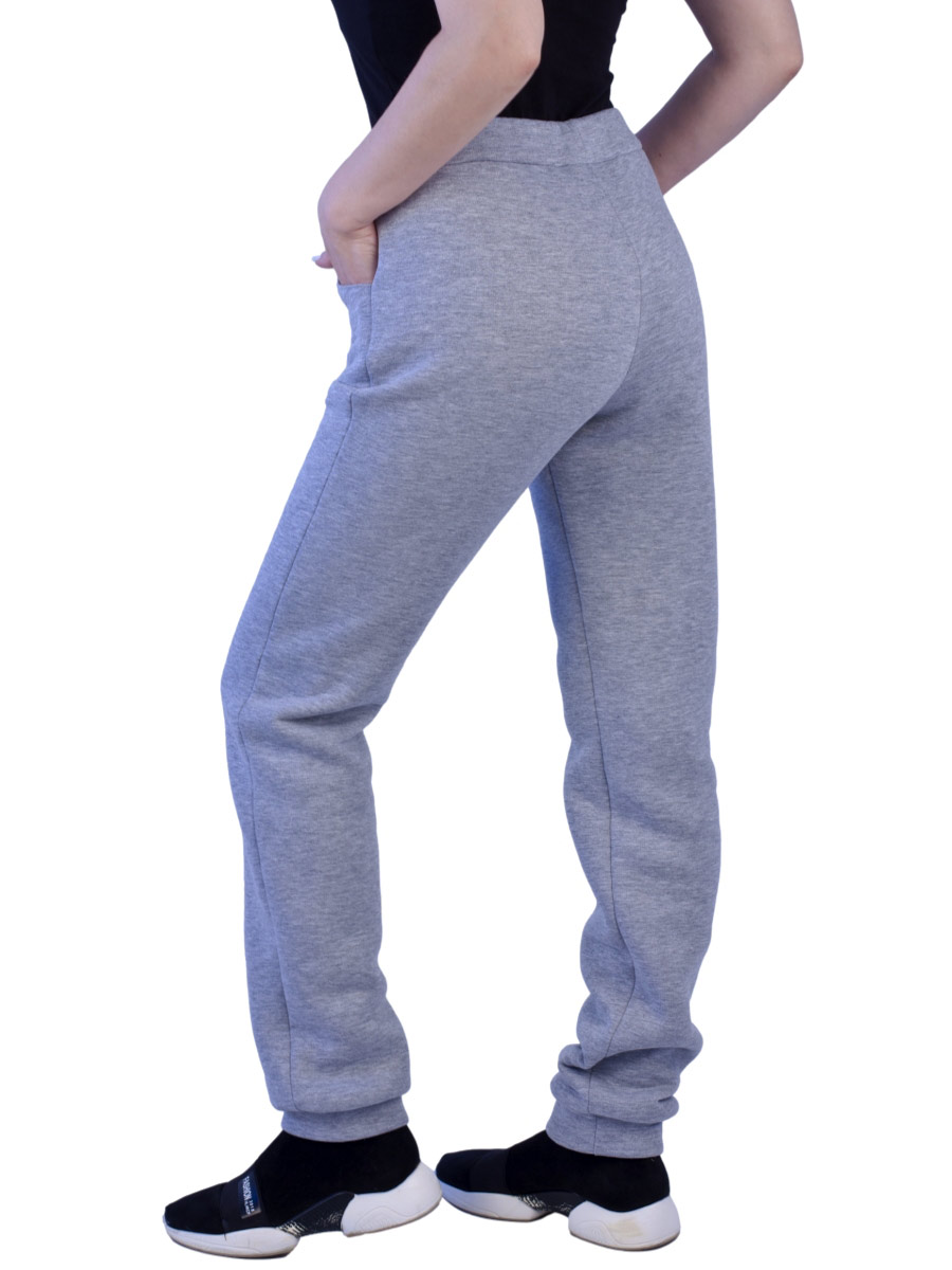 Утеплённые брюки женские на манжете трёхнитка БТН-03 серый - фото 2
