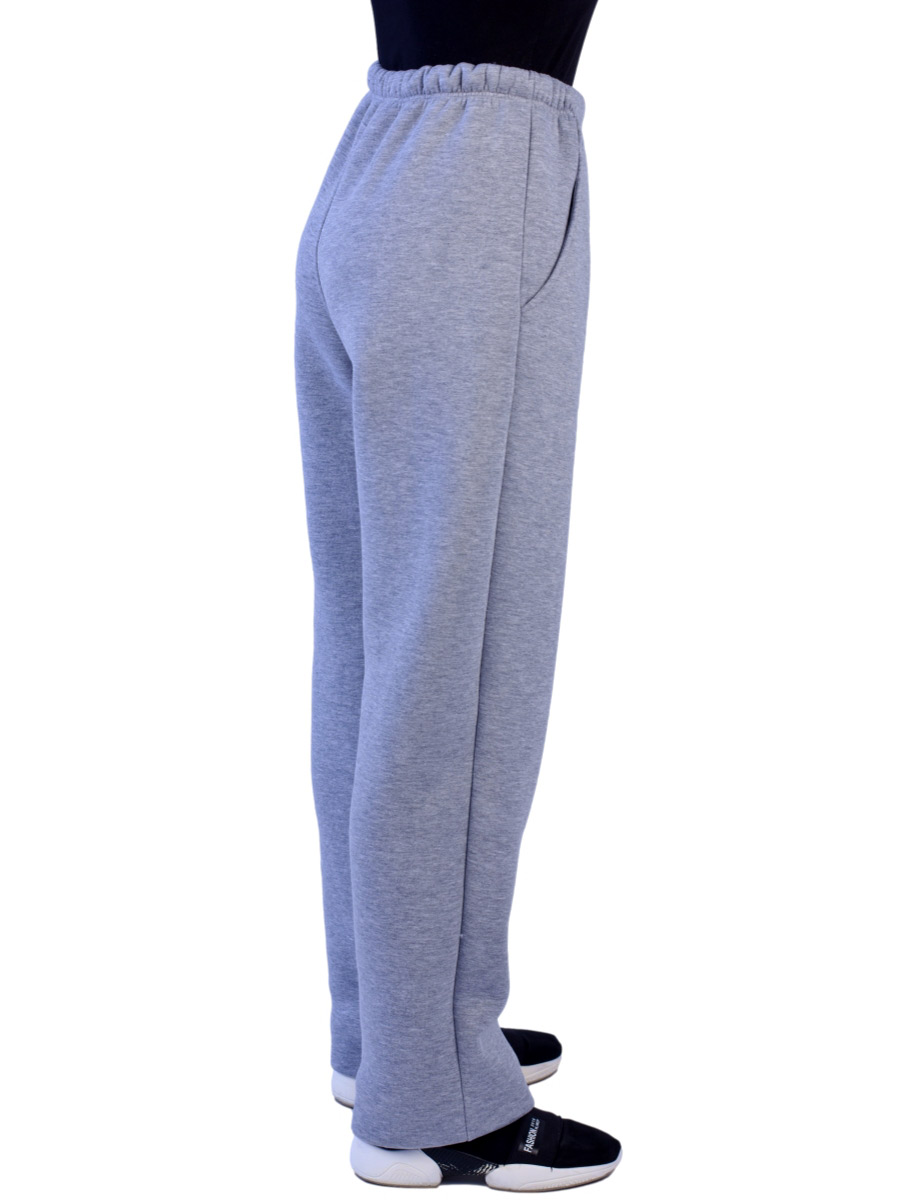 Теплі трикотажні жіночі штани тринитка з начісом БТН-01-01 сірий - фото 3