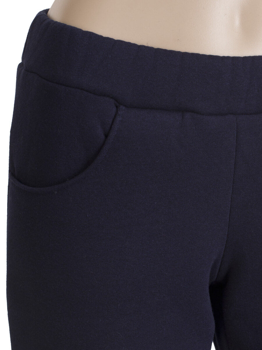 Утеплённые брюки женские дудочки трёхнитка БТН-02 тёмно-синий - фото 3