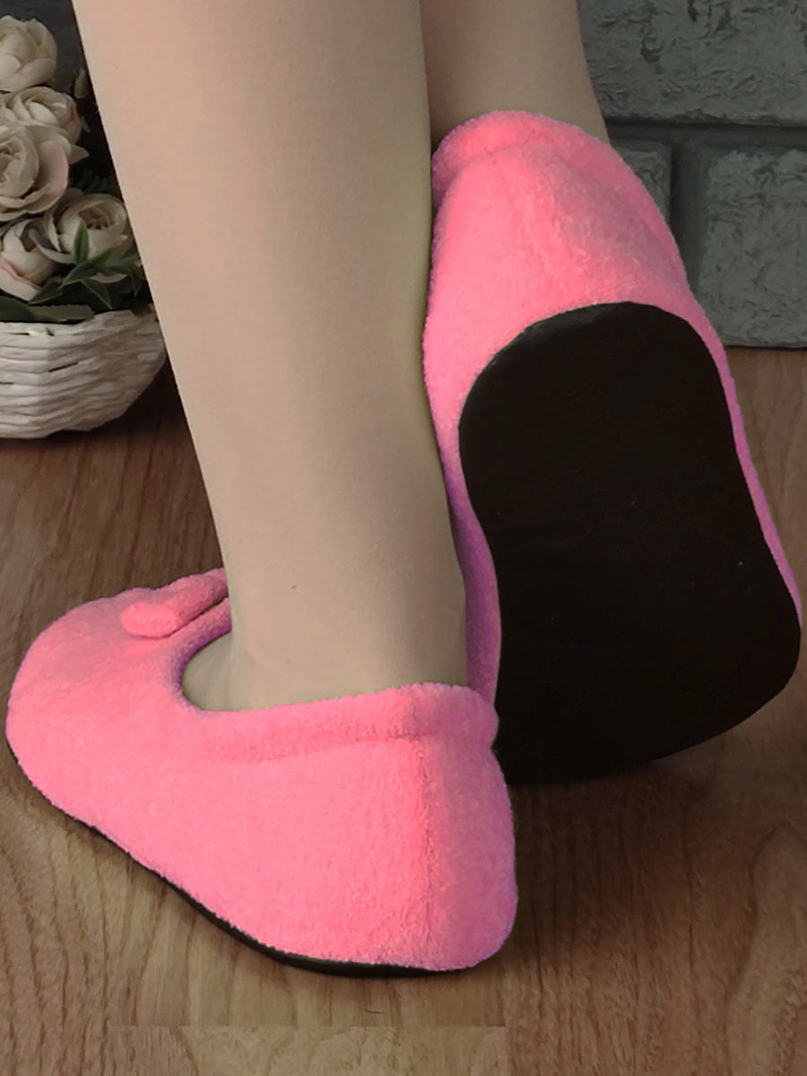 Жіночі тапочки балетки махра ТБМ-01-02 рожевий - фото 3