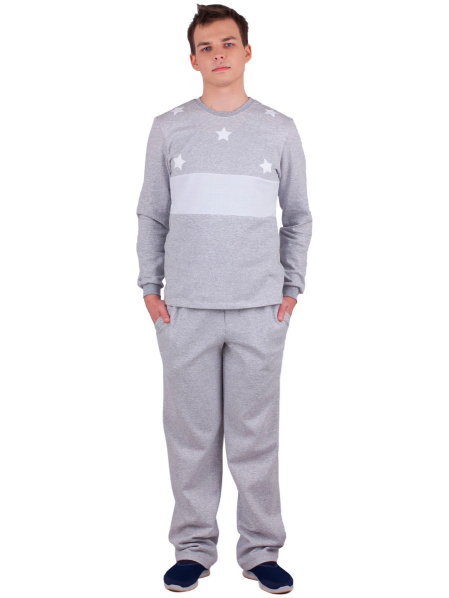 Пижама мужская ПНМ-02 серый - фото 1