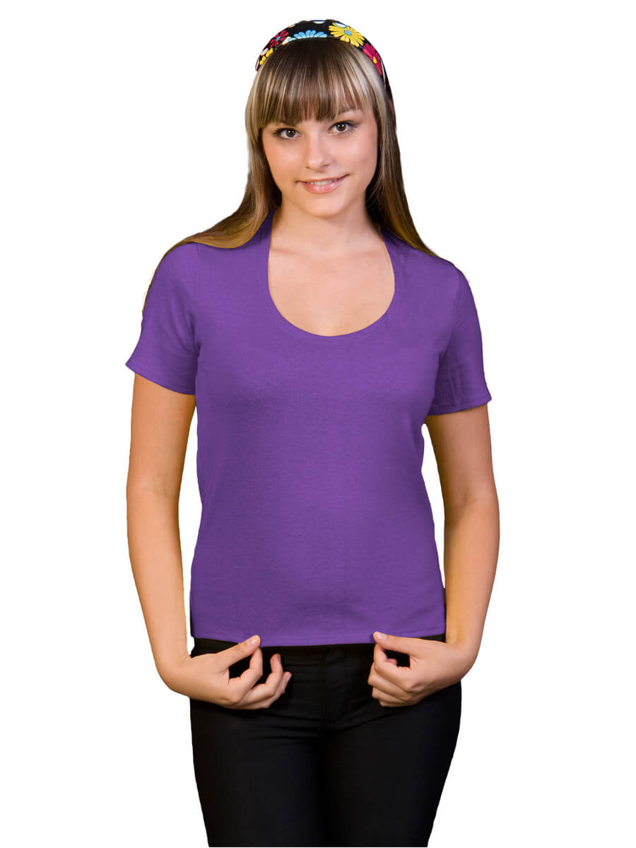 Женская футболка короткий рукав стрейч ФЖ-05 фиолетовый - фото 1
